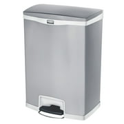Rubbermaid Commercial Slim Jim Stainless Steel Step-On Container, Front Step Style, 24 gal, White by RUBBERMAID COMMERCIAL PROD.