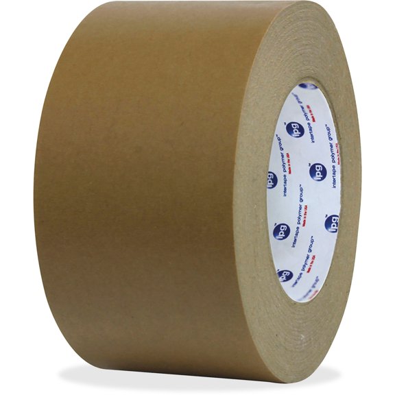 Ipg Medium Grade Flatback Tape - 60 Yd Length X 3" Width - Synthetic Rubber Backing - 16 / Carton - Brown