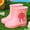 Pink, variant on Caywon Everyday Delights Rain Boots PVC Rain Boots-Waterproof Easy-On Boots Outdoor Home Rubber Shoes with Easy on Handles(1-8Years)