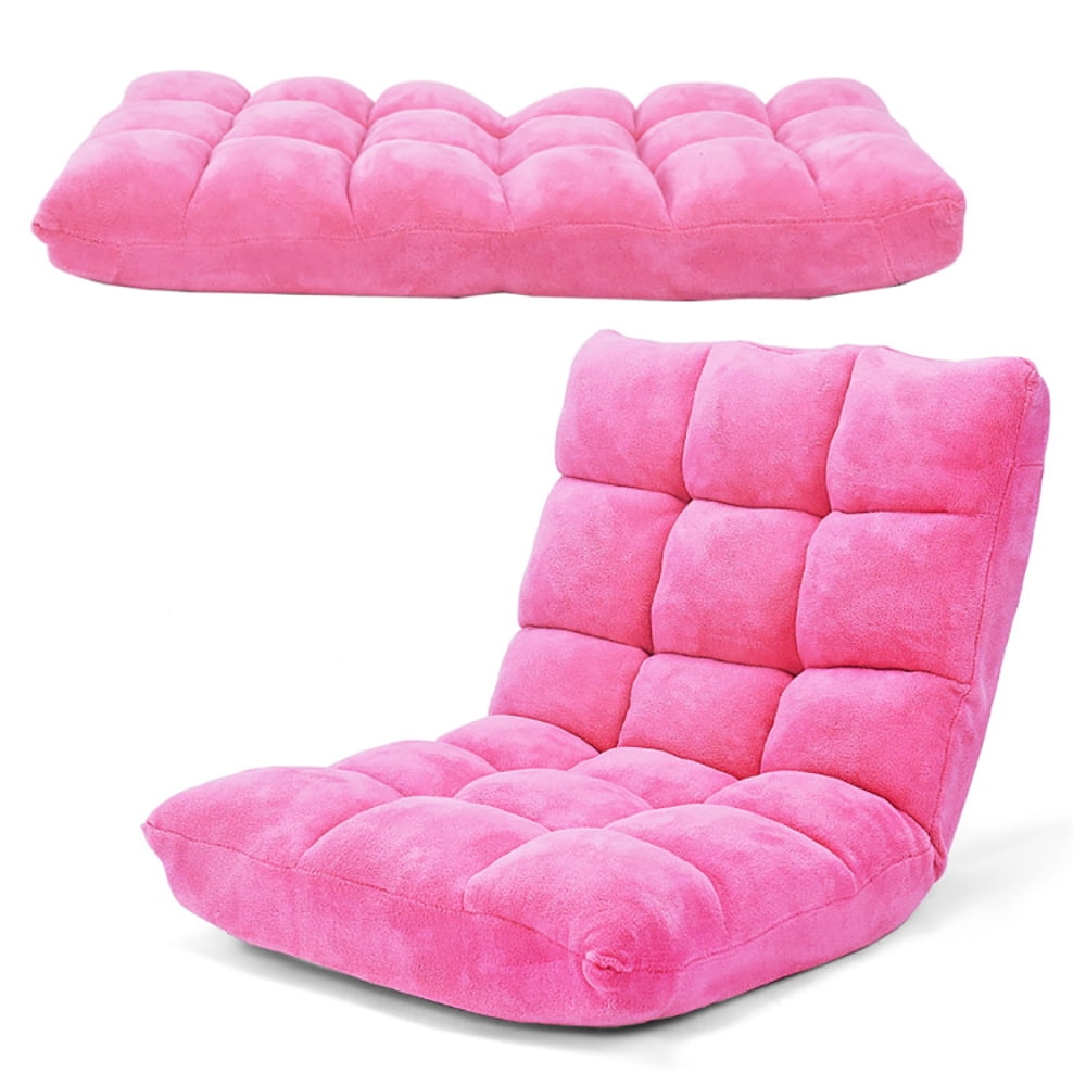 Finihen Floor Chair, Folding Lazy Sofa Chair, Adjustable 14-position Cushioned Floor Chair, for Living Room, Bedroom, for Gaming, Reading, Pink Finihen Floor Chair, Folding Lazy Sofa Chair, Adjustable 14-position Cushioned Floor Chair, for Living Room, Bedroom, for Gaming, Reading, Pink