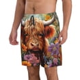 thumbnail image 2 of Fotbe Countryside Colorful Floral Cow Trajes de Baño Estampados para Hombre, Shorts de Verano de Secado Rápido, Ropa de Playa, Bañadores-X-Large, 2 of 6