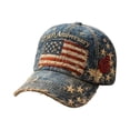 thumbnail image 2 of Retro Floral 250Th Anniversary Art Print Casual Hat Floral American Flag Baseball Cap B, 2 of 3