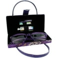 thumbnail image 2 of Asian Silk Brocade Style Eyeglass Case Mini Handbag Design Inner Mirror Purple, 2 of 3