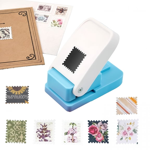 CCOCC Stamp Punch,1X0.8inch Stamp Puncher Rectangular Postage Stamps Punches,Stamps Shaped Paper Punch,Lever Paper Punches for Crafting,Craft Cutter Hole Puncher for Scrapbooking Journaling