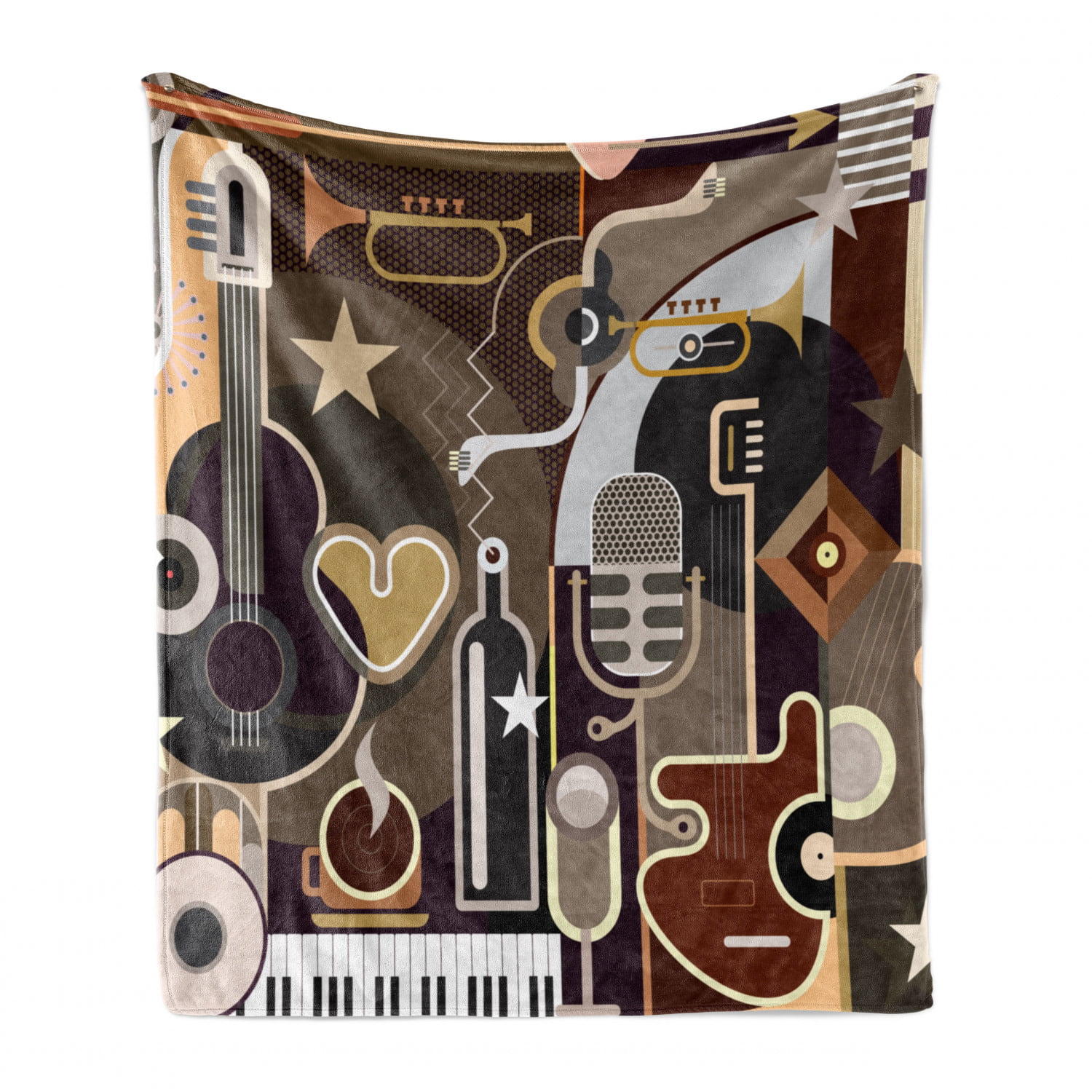 Comfortable Thin Flannel Blanket,60x80 Inch,air Conditioner Blanket,Sheet Music Guitar