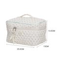 thumbnail image 6 of Hariumiu Makeup Bag Toiletries Storage Bag Zipper Large Opening High Capacity Quilting Cotton Cosmetic Organizer Storage Toiletry Case Cherry Print Makeup Bag for Bathroom, 6 of 8
