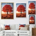 thumbnail image 4 of Designart "Orange Maple Tree Euphony II" Floral & Botanical Floater Framed Wall Art Living Room, 4 of 7