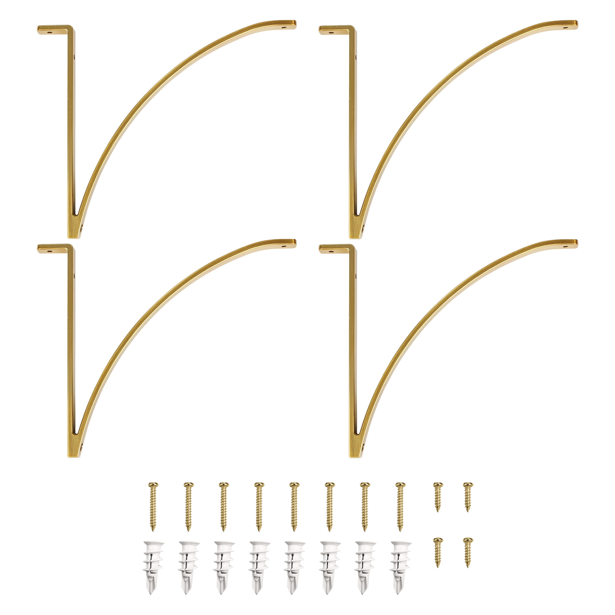 Lumi Home Furnishings Shelf Brackets Brass 4-Pack
