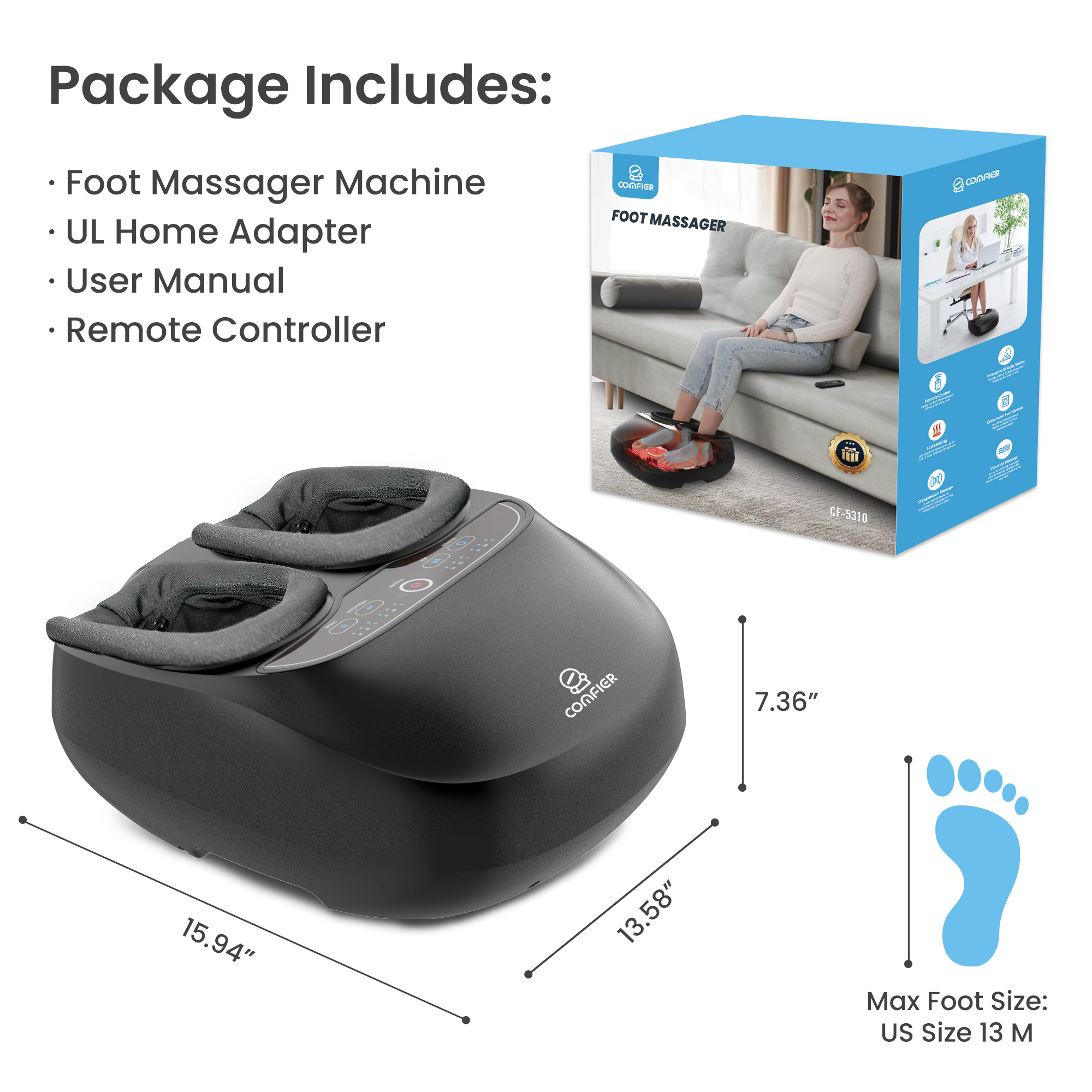 Comfier Foot Massager with Heat and Remote Control photo 7