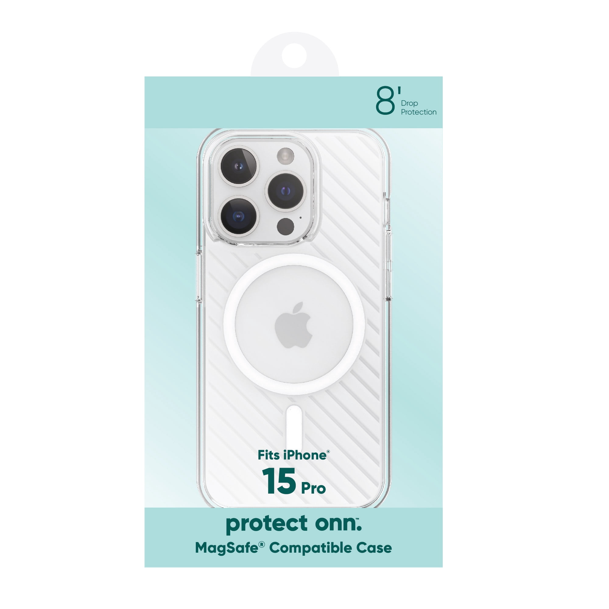 onn. MagSafe Compatible Gel Phone Case for iPhone 15 Pro, Clear