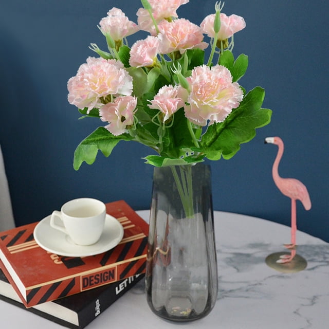 EGNMCR Home Decor, Room Decor, Fall Decor High-end Artificial Flowers Carnation Artificial Flowers 5 Forks And 10 Carnations Home Decoration Plastic Flowers False Carnations
