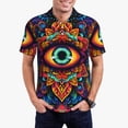 thumbnail image 1 of Balery Vibrant Psychedelic Eye Camisa Polo de Hombre con Estampado, de Manga Corta y Tejido Medio, Camisa Tipo Golf Polo-X-Large, 1 of 6