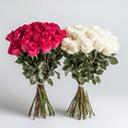 thumbnail image 2 of 50 Stems of Roses: 25 Hot Pink and 25 White- Beautiful Fresh Cut Flowers- Next Day Delivery at Checkout, 2 of 4