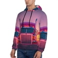 thumbnail image 3 of Haiem Sunset Truck Highway Patterned Men's Hoodie with Kangaroo Pocket - Ideal Pullover Sweatshirt for Daily Wear, Travel, and Home-4X-Large, 3 of 7