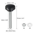 thumbnail image 2 of Uxcell 4 Set Male Thread Head Knurled Clamping Knobs Thumb Screws with Nuts Washers Black M8 x 60mm x 30mm ["Zinc Plated Carbon Steel"], 2 of 5