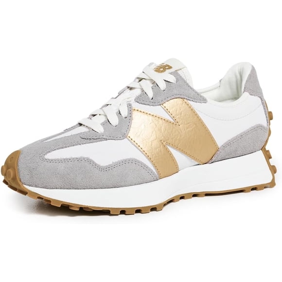 New Balance Grey Matter/Gold Metallic Women's 327 Running Shoes