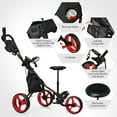 thumbnail image 5 of Goplus Folding 3 Wheels Golf Push Cart W/Seat Scoreboard Adjustable Handle Red, 5 of 10
