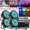 Black-4pc RGBW Par Light+Case, variant on 18LED Stage Lights RGBW 4in1 Wash/Strobe Effect DJ Lights MX Control Sound Activated Uplights for Christmas Disco Club Wedding,4pcs