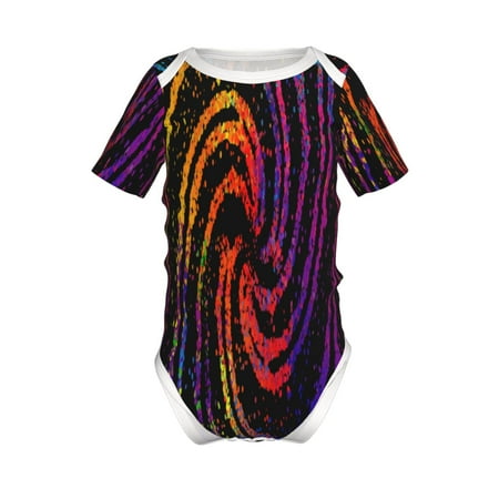 

Coaee A Bright Abstract for Soft Baby Short-Sleeve Bodysuit Baby Climbing Clothes Baby Girls Boys Bodysuit Romper-18 Months