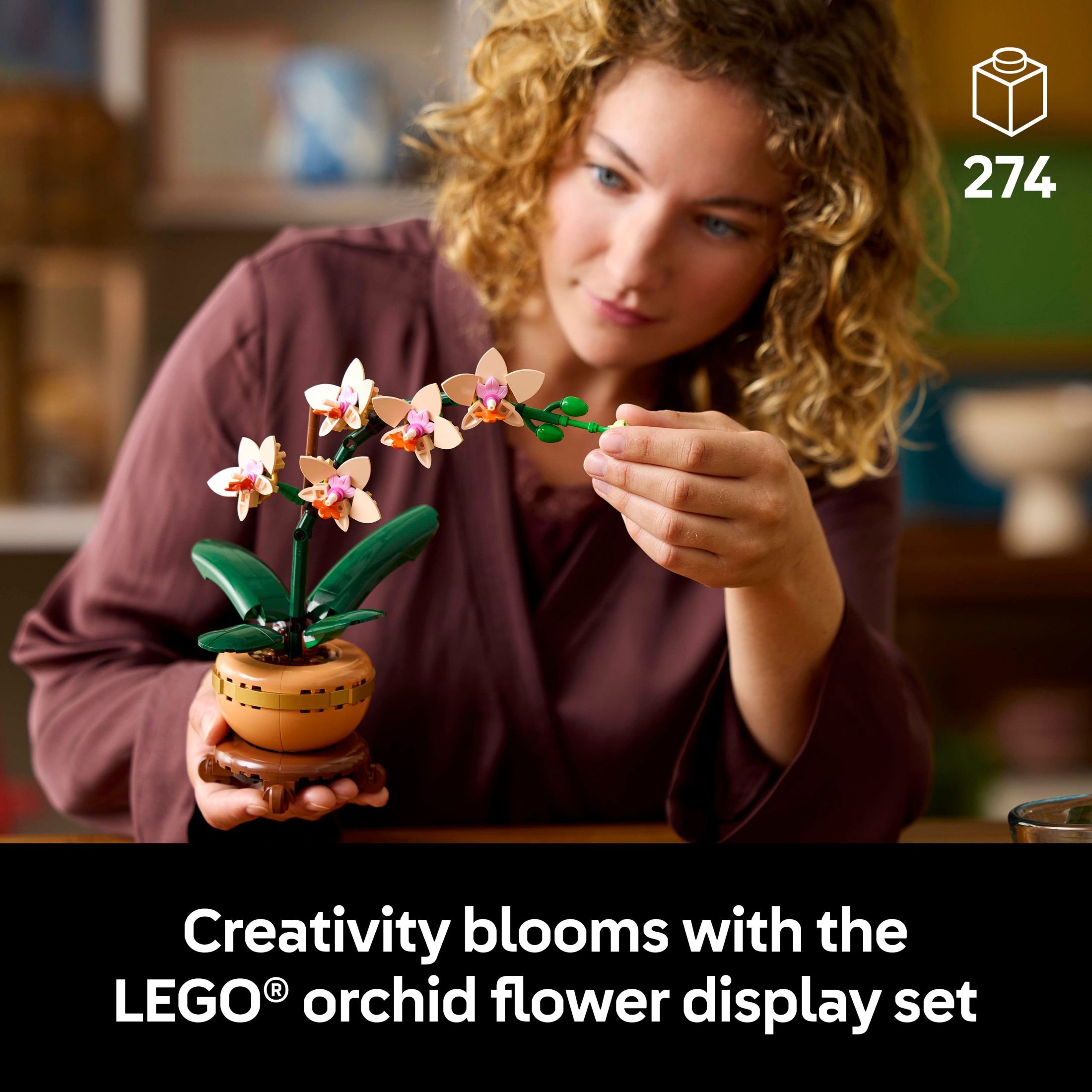 LEGO Botanicals Mini Orquídea Set de Construcción - Orquídea Artificial, Falsa para Decoración del Hogar, Adultos Mayores de 18 - Decoración de Planta de Interior para Mesa, Escritorio, Oficina - Regalo para Graduación - 10343 3