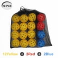 thumbnail image 2 of Koomade 16 Pack Pickleball Balls 40 Holes Indoor/Outdoor 12 Pack Yellow+2 Pack Red+ 2 Pack Blue, 2 of 10