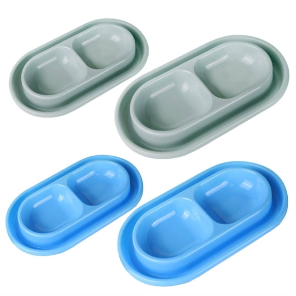 CCOCC 4Pcs Outdoor Cat Food Bowl, Waterproof Dual Pet Dish with Ant Prevention, Durable Feeder for Stray Cats