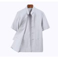 thumbnail image 2 of CottonTangSuitTopMenSummerKungFuTaiChiUniformShirtBlouseShortSleeveTraditionalChineseClothes, 2 of 3