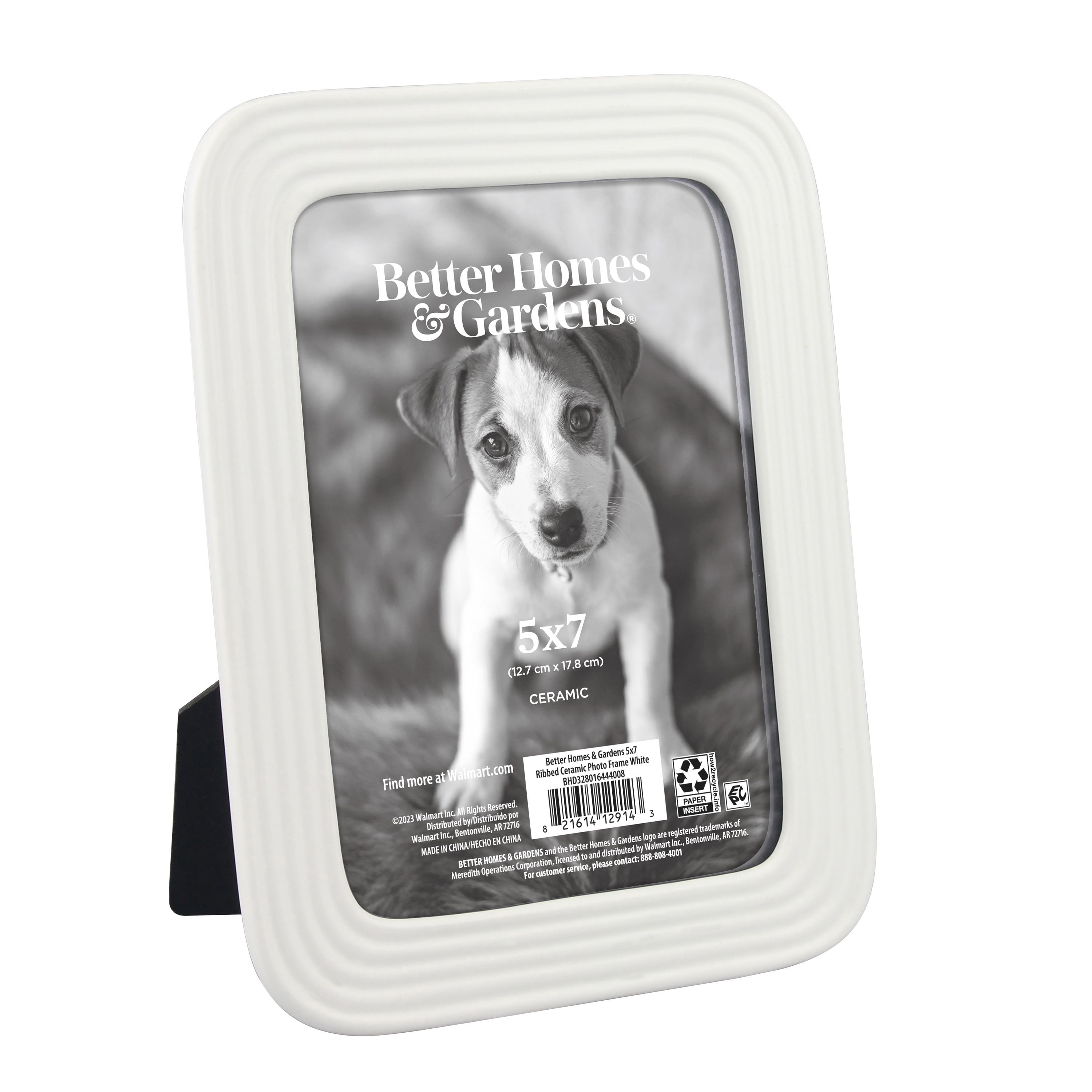 Better Homes & Gardens 5x7 Ceramic Tabletop Picture Frame, White