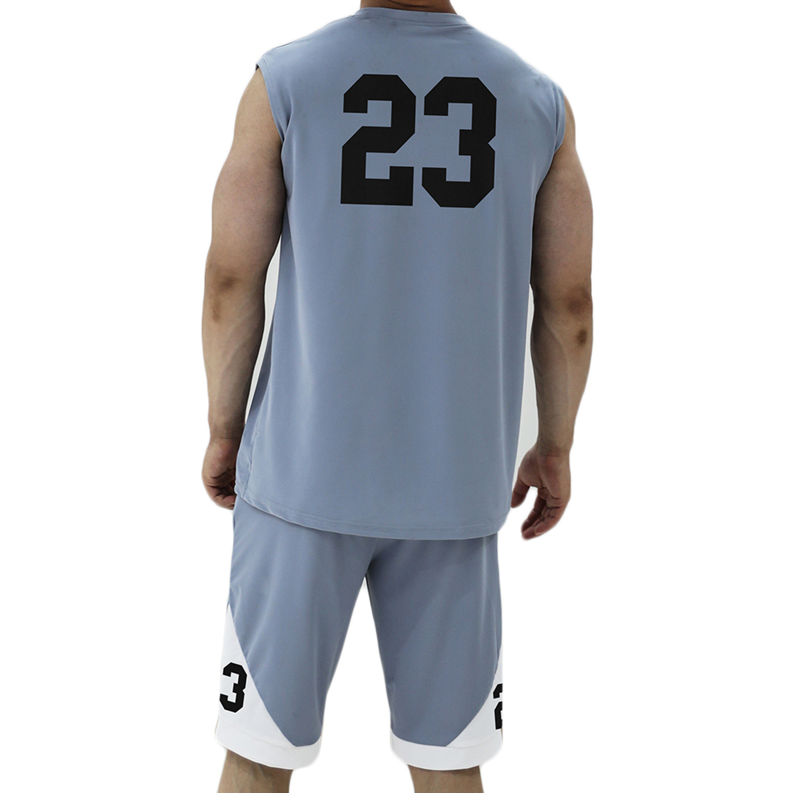 VBTAPA Mens Shorts Sets 2 Piece Casual Sports Outfits Color Block Basketball Shirt and Shorts Set Breathable Summer Tracksuits with Pockets Back to College Deals Lake Blue L
