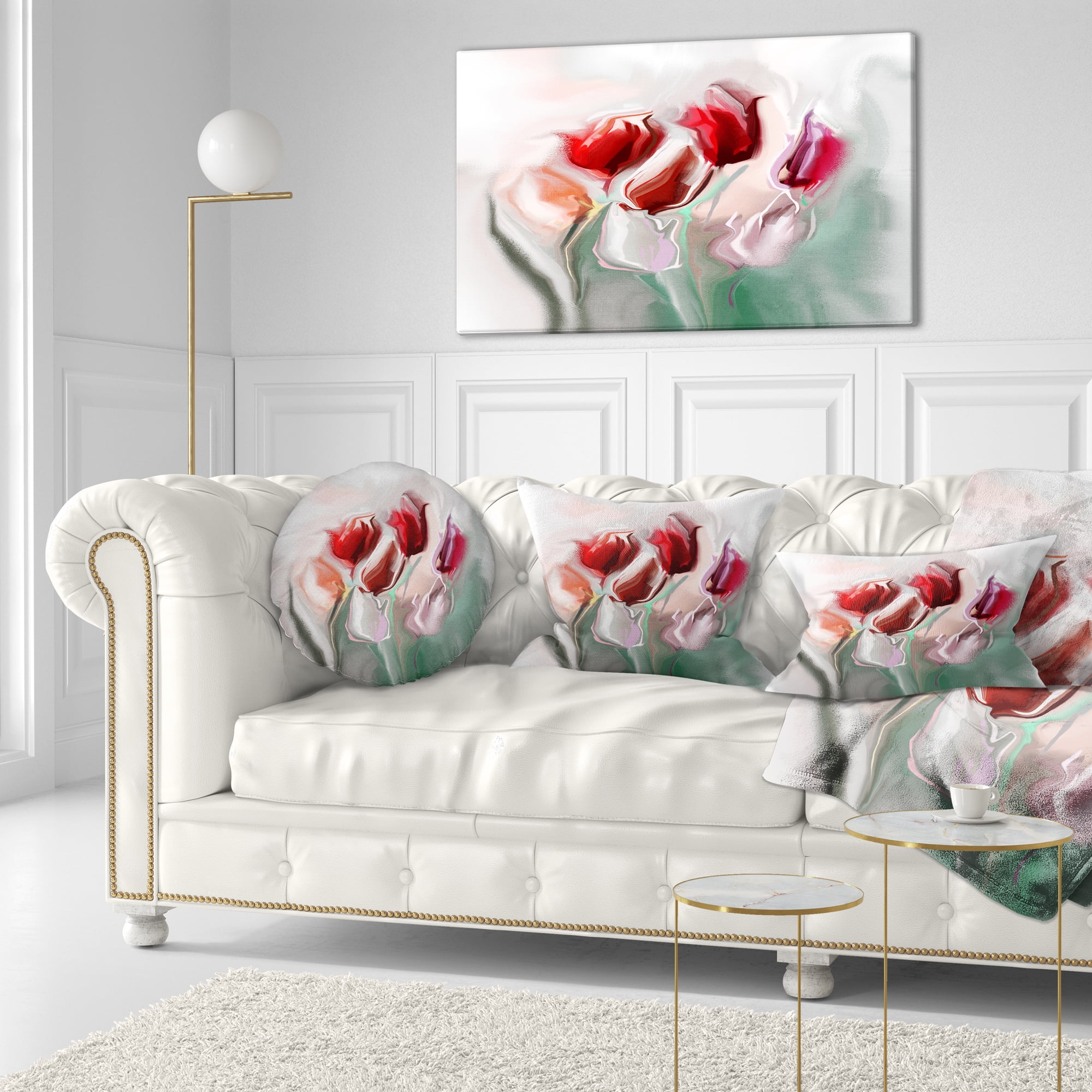 Designart Floral Watercolor Illustration - Animal Throw Pillow - 12x20