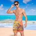 thumbnail image 6 of joogoo Men's Leopard Oil Paint Swim Trunks with Liner Pocket Beach Shorts Large, 6 of 9