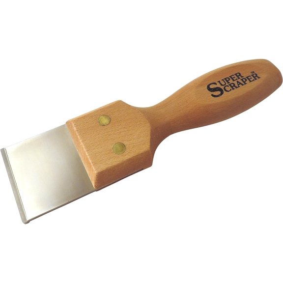 Amznoone Super Scraper Double Edge Solid Carbide Scraper 1/8" Thick by 2” Wide by 1.75” Long Blade w/Solid Wood Handle Overall Length 7.75" SS-2