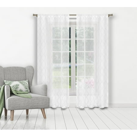 Bathroom And More Collection Set Of Two 2 Sheer Window Curtain