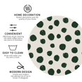 thumbnail image 3 of Honeii Abstract Green Polka Dot print Leather Coaster Set of 4, ideal for safeguarding your furniture from drinks spills and effortless cleanup-Round Shape, 3 of 6