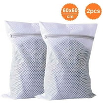 Laundry Bags, Set of 2 (Extra Large) Mesh with Zipper for Delicates, , Lingerie, Bras, Laundry, Accessories Wash Bag, Travel Organizer Net Bag (White)