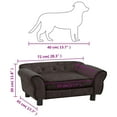 thumbnail image 4 of vidaXL Canapé pour Chien Marron 72x45x30 cm en Peluche, 4 of 5