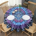 thumbnail image 3 of Colorful Tie Dye Pattern Round Tablecloth 60"x60",Wrinkle Wipeable Table Cloth for Kitchen Dining Room Picnic Patio Party, 3 of 6