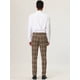 thumbnail image 5 of Pantalones a cuadros de vestir para hombre Pantalones formales ajustados estampados de negocios a cuadros Marron oscuro XL, 5 of 6