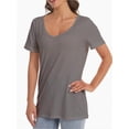 thumbnail image 5 of Women's Lightweight Short Sleeve V-Neck T-Shirt - Loose Fit Casual Summer Top, 5 of 6