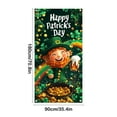 thumbnail image 3 of St Patrick's Day Door Cover Decorations Happy St. Patrick's Day Door Banner Saint Patricks Gnome Green Shamrock Banner Porch Sign Front Door Banner for St. Patricks Day Party Home Supplies, 3 of 6