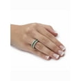 thumbnail image 3 of PalmBeach Jewelry 6.03 TCW Princess-Cut Simulated Emerald Eternity Ring in Platinum-plated Sterling Silver, 3 of 6