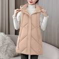 thumbnail image 5 of LYXSSBYX Puffer Vest Women Clearance Fashion Women Pocket Coat Long Jacket Winter Sleeveless Down Cotton Waistcoat, 5 of 8