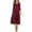 Wine, variant on ITSAME Womens Long Sleeve Dress, Solid Color Pleated Crew Neck Elegant Tunic Midi Dress Hot Pink 2XL
