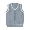 thumbnail image 5 of Womens Sleeveless Sweater Vest Men's And Women's Matching Knitted Sweater Blouses Knitted Yarn Cardigans College Style School Blouses, 5 of 5