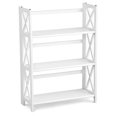 thumbnail image 4 of HomeStock City Chic Shelf Bookcase Spacious Shelves for Ample Storage and a Contemporary Appearance, Perfect for Home Decor-Color:White,Size:3 Tier Ladder, 4 of 10