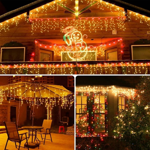 Décoration de Noël 2023 Guirlande lumineuse extérieure à LED Nouvel An 2024  Guirlande lumineuse de rue dans la maison Droop 0,5/0,6/0,7 m Guirlande