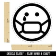 thumbnail image 2 of Sick Sad Face Mask Face Emoticon Self-Inking Rubber Stamp Ink Stamper - UV Ink - Mini 1/2 Inch, 2 of 7