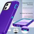 thumbnail image 6 of Petocase for iPhone 11 Case,hockproof Dust/Drop Proof 3-Layer Protection [Without Screen Protector] Rugged Heavy Duty Cover Case for iPhone 11 6.1-inch,Purple & Teal, 6 of 8