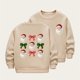 thumbnail image 1 of Cowsor Girls Sweatshirts Kids Cute Graphic Crewneck Pullover Tops Xmas Long Sleeve Holiday Shirts, 1 of 5