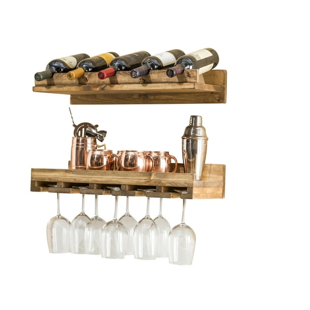 Del Hutson Designs Rustic Luxe Wine Bottle And Stemware Rack Set 24 Inch Com - Wine Bottle And Glass Rack Del Hutson Designs Rustic Luxe Wine Bottle And Stemware Rack Set 24 Inch Com - Wine Bottle And Glass Rack